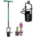 Altdorff 5-in-1 Lawn and Garden Tool, Updated Bulb Planter Long Handle for Digging, Weeding, Soil Sampler, Transplanting, Sod Plugger