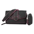 Ceres Cross Body Fit Sling Bag Women Use Travel office Business Faux Leather (22JY29) (Black)