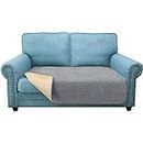 Granbest Super Soft Dicke Loveseat Sofa Kissenbezüge, Rutschfeste Sitzbezüge für 2-Sitzer Sofa, Couch Kissenbezug für Haustiere (2-Sitzer, Hellgrau)
