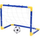 Indoor  Folding Football Soccer Ball Goal Post Net Set+Pump Kids Sport OutdoorI9