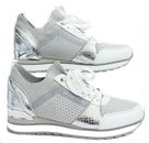 Michael Kors scarpe sportive da donna sneaker billie trainer alluminio taglia 38 nuove