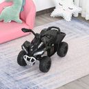 Aosom No Power Ride on Car for 4 Wheel Foot-to-Floor Sliding Walking Push Along ATV Toy for 18-36 Months in Black | 17.25 H x 15 W in | Wayfair
