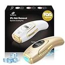 ThePlushCo Ice Cooling IPL Hair Removal Laser Machine FDA-Approved, Clinical-Grade Laser Hair Removal Machine for Permanent Hair Reduction | Safe for Face, Bikini, Whole Body | 999,999 Flashes (Gold)