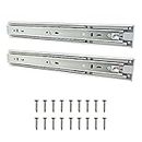 Volo Mild Steel Heavy Duty Telescopic Push to Open Slide/Drawer Slides Ball Bearing 3-Fold Full Extension Side Mount Rail Runners - 20 inches (Silver)