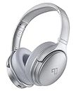 INFURTURE H1 Active Noise Cancelling Headphones with Microphone, Wireless Over Ear Bluetooth Headphones, 3D Deep Bass, Memory Foam Ear Cups,40H Playtime for Kids, TV, Travel, (Silver)