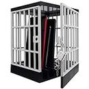 Gemaxvoled Cell Phone Jail Lock Box, Gold Mobile Phones Prison Lockable Cage for Classroom Family Time Party (Grey)
