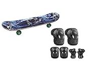 Klapp Skateboard with Knee & Elbow Pads/Guards for 10 Years & Above Protective Gear Set for Roller Skates, Cycling, BMX Bike, Skateboard, Scooter Riding for Outdoor Sports (Small)