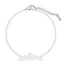Ksy.JLTX Stainless Steel Globe Mountain Infinity Heart Beat Bracelet Femme Geometric Charm Bracelets for Women Cuff BFF Jewelry