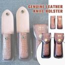 Fold Knife Tool Belt Loop Case Holder Leather Sheath Pouch Holder Hunt Outdoor