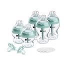Tommee Tippee Advanced Anti-Colic Fussy Baby Bottle and Pacifier Set, 0m+, 5oz and 9oz Self-Sterilizing Bottles, Slow-Flow Breast-Like Nipples, Ultralight Pacifiers