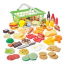 Play Food Basket Cooking Serving Shopping Pretend Play Child Kids Gift 100-Piece