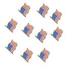 CALLARON 10pcs Usa Waving Flag Neckties for Men American Flags Men Hats Jacket Mens Jackets Dress Accessories Buttons Usa Country Memorial Badge Pin Men's Clothing Set