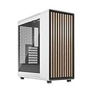 Fractal Design North Chalk White Tempered Glass Clear - Wood Oak front - Glass side panel - Two 140mm Aspect PWM fans included - Type C USB - ATX Airflow Mid Tower PC Gaming Case