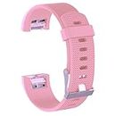 YODI Bands Compatible with Fitbit Charge 2 / Charge 2 HR Band, Soft Replacement Wristband for Women Flexible Waterproof Sport Watch Strap for Men (BABY PINK)