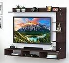 Bros Moon 48 inch MDF C Shaped Wall Mounted TV Unit, Floating Cabinet for Wall for Living Room/Kid's Room/Bedroom Suitable for Upto 48 inches Smart tv (C Style Cabinet, Dark Wenge)