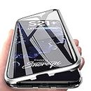 OVANN Coque pour Samsung Galaxy S21+ S21 Plus Adsorption Magnétique 360 Anti Separate Case, Avant Arrière Verre Aluminium Bumper Cover Métal Antichoc Etui Housse