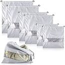 6 Pack Drawstring Bags Waterproof Storage Pouch Purse Storage Dust Bags for Handbags Storage Organizer Purse Dust Bag Cover for Handbags Purses Shoes Boots Multiple Sizes (Silver)