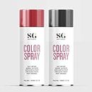 SG Color Spray Paint Ultra-Durable, Perfect for DIY Projects. Proven Results, Easy Application, Quick Drying - Ideal for Metal, Canvas, Paper, Wood, and Walls (Mate Black & Cherry Red)