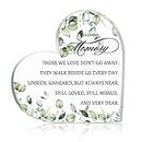 Sympathy Gift In Loving Memory Bereavement Gift Acrylic Heart Memorial Gift Sympathy Table Decorations Present for Loss of Loved One Remembrance Gift (Leaves Style)
