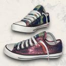 Converse Pink Green Blue Shiny Sequin Low Top Shoes Sneakers Women’s Size 10