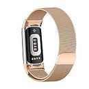 ZoRoll Cinturino Compatibile con Fitbit Charge 6 / Fitbit Charge 5, Inossidabile Intrecciato a Rete Metallo con Cinturino in Acciaio Compatibile con Fitbit Charge 6 / Fitbit Charge 5 - Oro Rosa