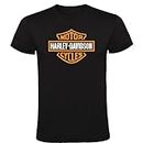 Camiseta Nero con Logo Harley Davidson Logo Uomo 100% Cotone Taglie S M L XL XXL Maniche Corte, nero, XXL