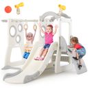New 6in1 Kids Slide Toddler Climber Playground Indoor Outdoor w/Rings,Telescope