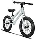 GASLIKE 16 Inch Balance Bike for Big Kids Ages 4-8 Years Old Boys and Girls, No Pedal Sports Training Bicycle, Adjustable Seat Pneumatic Tires Quick Assembly, Silver