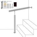 Migoda Stainless Steel Handrail, Handrails for Outdoor Steps,Stair Railing 1-2 Steps for Indoor&Outdoor, Adjustable Angle Hand Rails for Steps