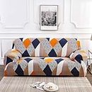 Prisha Home Decor Universal Stretch Sofa Covers Highly Elastic Spandex Fabrics, Trendy Designs, Easy Installation Total Furniture Protection (185-230cm, Multi Prizm, Triple Seater)