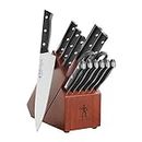 HENCKELS Everedge Dynamic 14 Piece Serrated Stainless Steel Knife Block Set - Professional Cutlery Set, Knives for Chopping, Slicing, Dicing & Cutting, Dishwasher Safe, Rubberwood in Brown