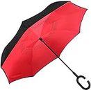 Gra8 Windproof Unisex Upside Down Reverse Umbrella with C-Shaped Handle and UV Protection (1Pcs) (Multicolor)