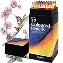 72 Colored Pencils, Quality Coloring Pencils for Adult Coloring Artists Professionals Colorists, Soft Core Color Pencils Sketching Drawing Pencils Set Art Supplies for Kid Beginners Students