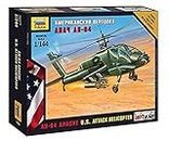 Zvezda 500787408-1:144 AH-64 Apache US Angriffs-Helikopter