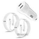 iPhone 14 13 Car Charger, [Apple MFi Certified] 45W Dual Port USB C Rapid Apple Car Adapter with 6ft Type C to Lightning Cable Fast Charging for iPhone 14 Pro/14 Pro Max/14 Plus/13/12/11/X/XS/SE,iPad