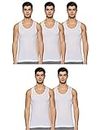 Rupa Jon Men's Modern Regular Fit Plain Vest (RJNJNVSNRN5P02095_White_95 CM)