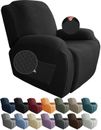 Newest Design 4-Piece Recliner Chair Covers Stretch Jacquard Covers for Recliner