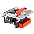VEVOR Wet Tile Saw, 7-inch 65Mn Steel Blade, 3500 RPM Induction Motor, Tile Cutter Wet Saw with Water Reservoir, 0-45 Degrees Miter Angle for Cutting Tiles and Stones, for DIY Enthusiasts