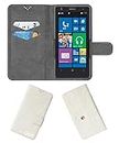 ACM Rotating Clip Flip Case Compatible with Nokia Lumia 1020 Mobile Cover Stand Cream White