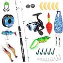 Fishing Rod and Reel Combos - Carbon Fiber Telescopic Fishing Pole - Spinning Reel
