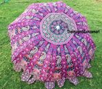 Multi Pink Peacock Style Cotton Umbrella Home Garden Decor Parasol Beach/Pool