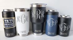 Personalized Laser Engraved YETI Tumbler and Can Colsters, Fancy Monogram
