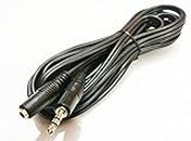 3.5mm Stereo Jack Male to Female Audio Extension Cable 5 Meters (15 Feet) For HDTV, PC, Laptop, Car/Home Stereo, Speakers, DVD, Smartphone, Tablets, Headset, Headphones Black
