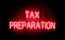 SpellBrite TAX PREPARATION Sign | Neon Sign Look, LED Light | 40.2" x 15.0"