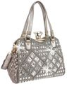 Women's A-Frame Pewter Design Purses and Handbags for Women Top Handle Satchel