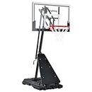 Anymay Portable Basketball Hoop Outdoor, 5.3-10FT Height Adjustable Basketball Hoop Goal System with Steel Frame Backboard and Portable Wheels for Adults, Black