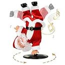 SdeNow Papá Noel cantando bailando, Navidad invertida giratoria Santa Claus Navidad muñecas musicales eléctricas de peluche adornos de Navidad para niños