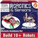 ButterflyEdufields 10in1 Electronics & Robotics Starter kit - 50+ Parts Sensor kit stem Projects for 13 Years+ Boys Girls - Easy Plug & Play DIY Robot kit with no Coding | Best Gift for Kids
