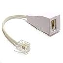 kenable RJ11 4 Wire to BT Telephone Female Socket US To UK Adapter 6P4C 10cm