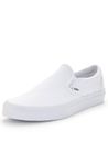 NEW Men's Vans Classic Slip On White Canvas Plimsolls Shoes Trainers ALL SIZES
